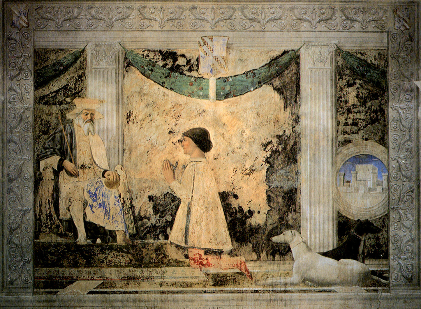 Sigismondo Pandolfo Malatesta in preghiera davanti a San Sigismondo - Piero della Francesca su carta Amalfi