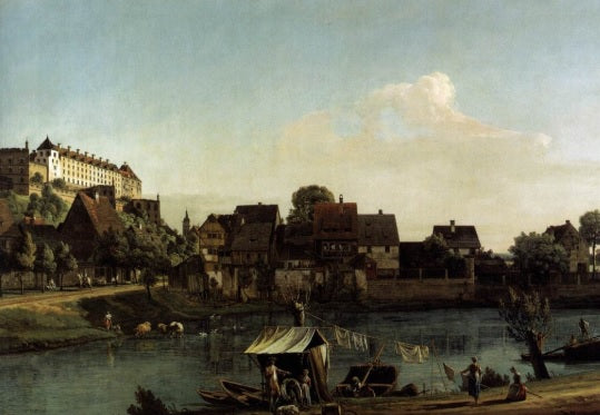 Pirna vista dalla città portuale - Bernardo Bellotto