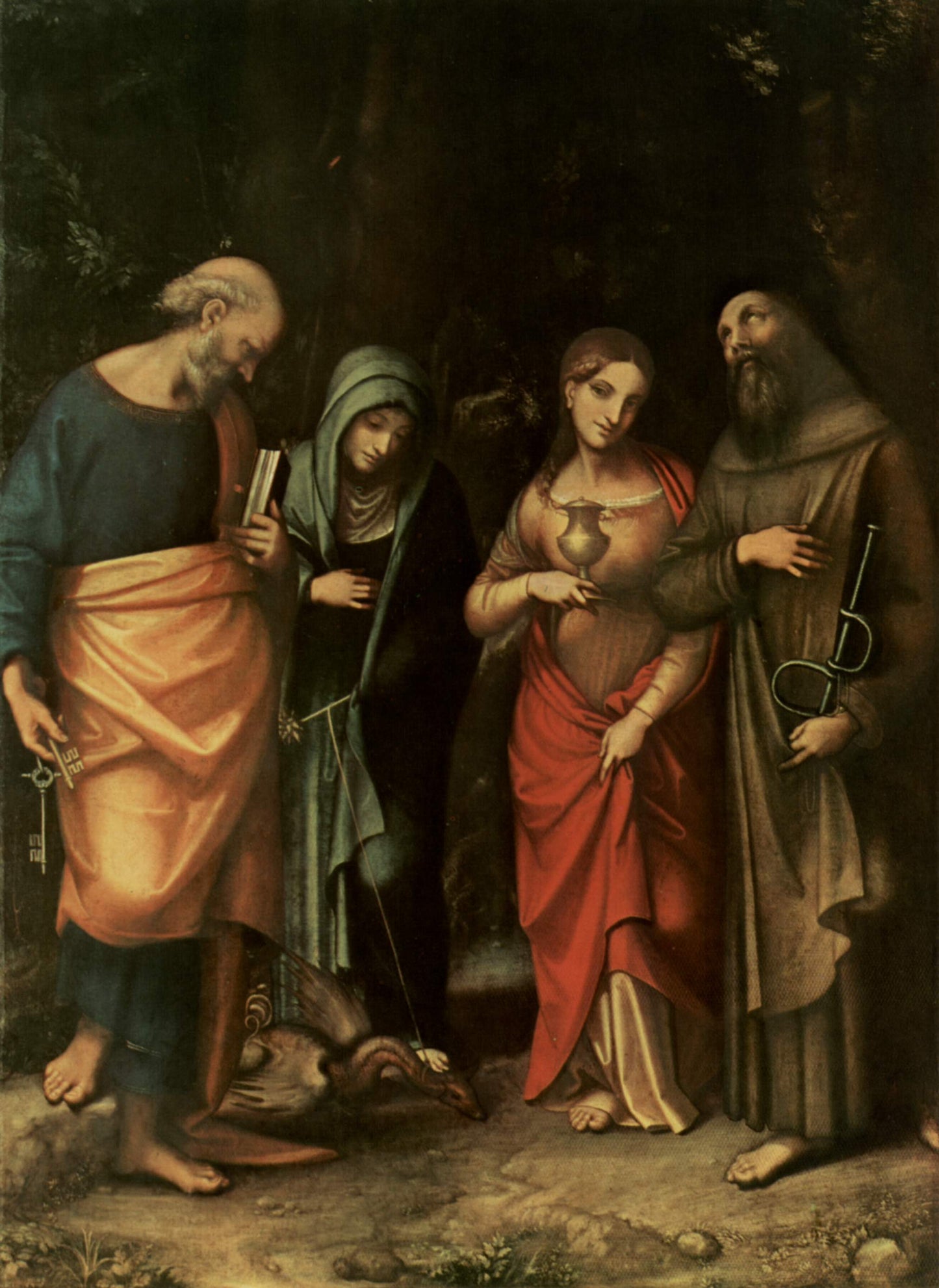 Quattro santi - Correggio - Antonio Allegri su pregiata carta Amalfi