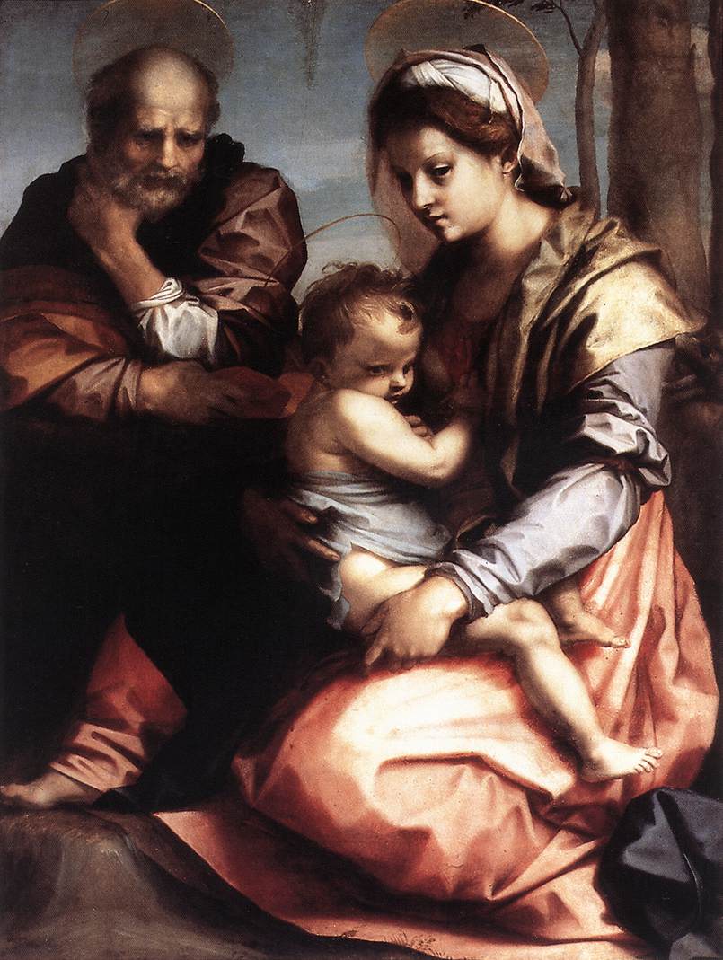Sacra Famiglia Barberini - Andrea del Sarto su pregiata carta Amalfi