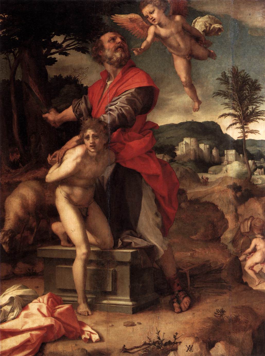Sacrificio di Isacco - Andrea del Sarto su pregiata carta Amalfi