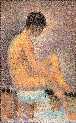 Modella seduta di profilo di Georges Seurat su pregiata carta Amalfi