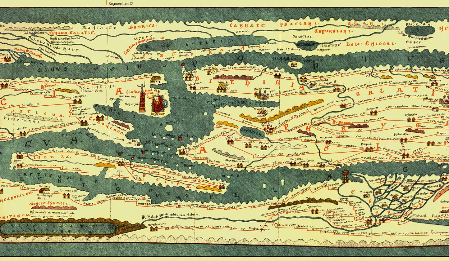 Collezione 14 mappe della Tavola Peutingeriana