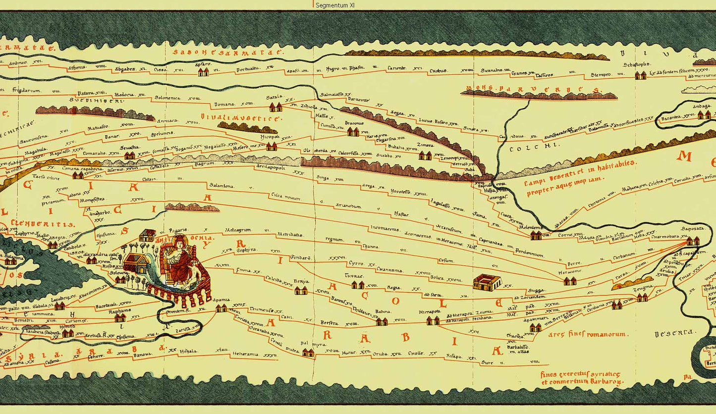 Collezione 14 mappe della Tavola Peutingeriana