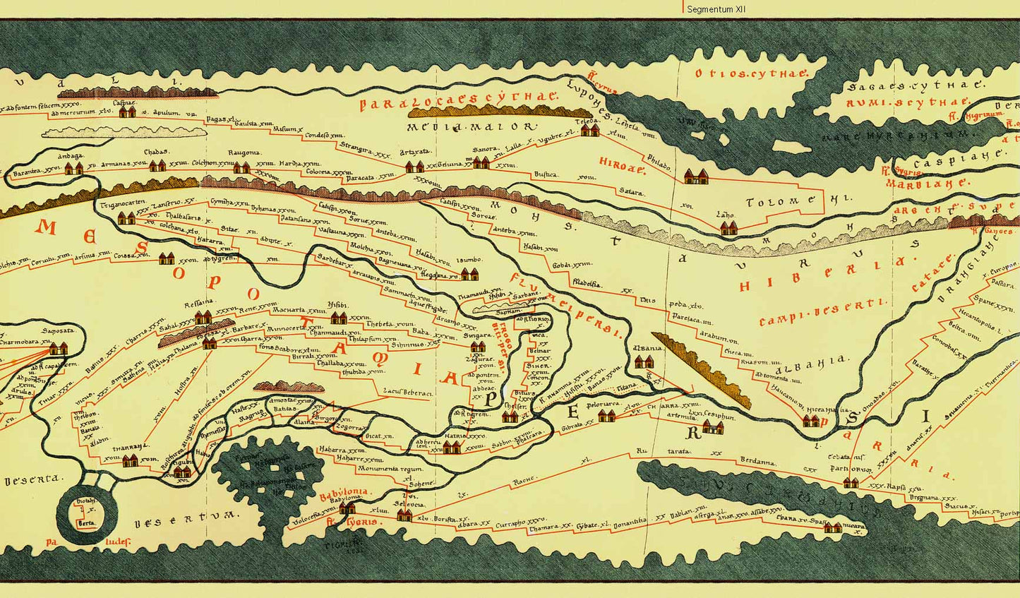 Collezione 14 mappe della Tavola Peutingeriana
