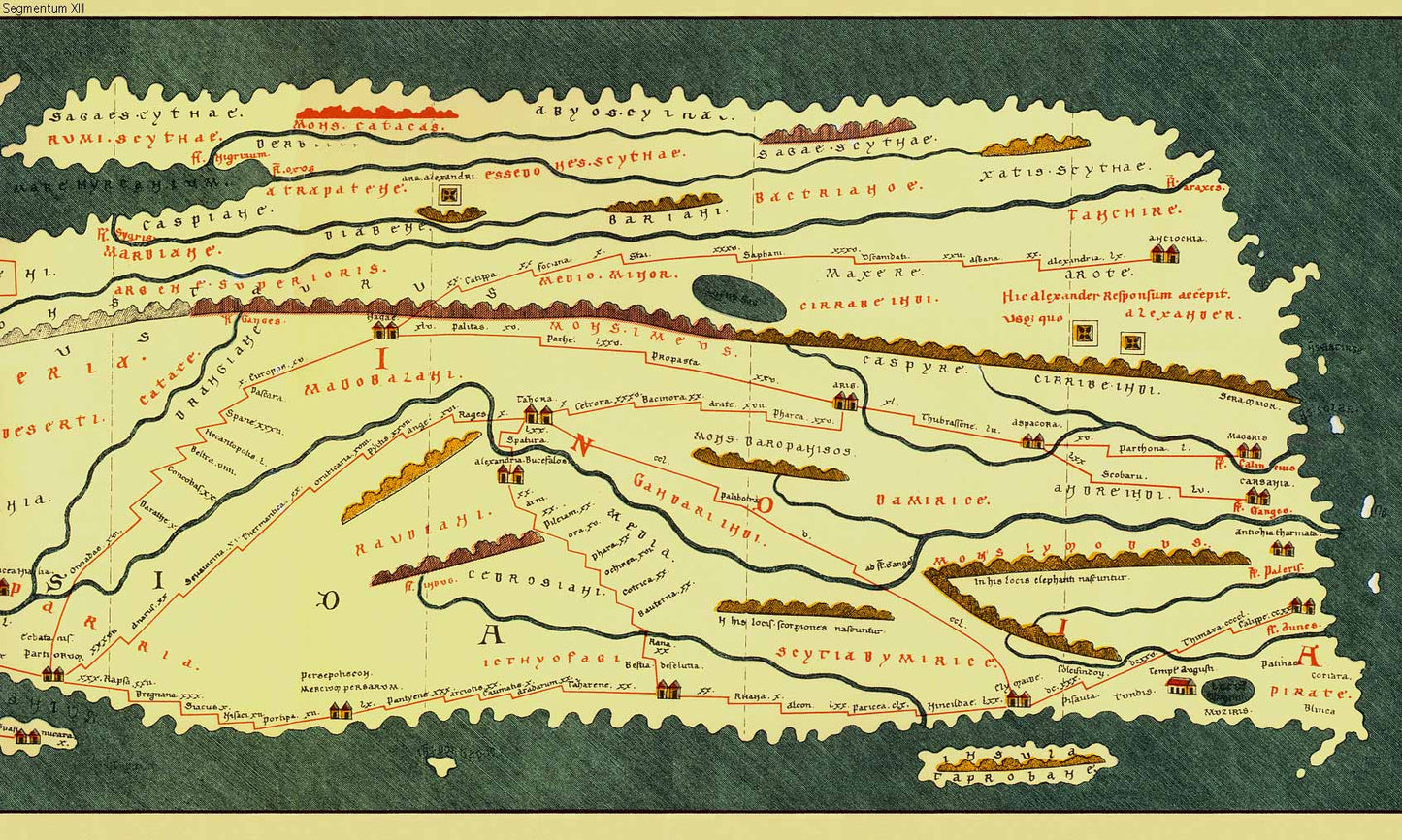 Collezione 14 mappe della Tavola Peutingeriana