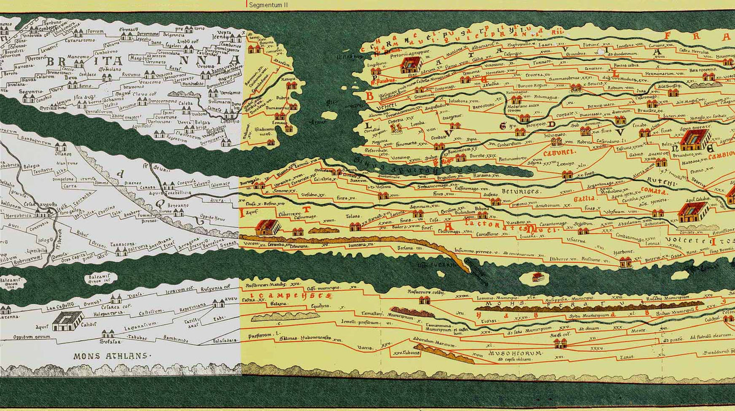 Collezione 14 mappe della Tavola Peutingeriana