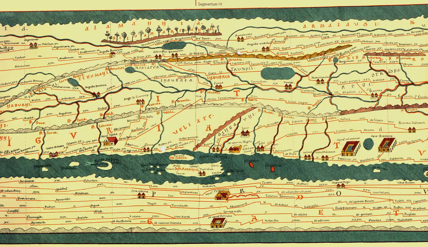Collezione 14 mappe della Tavola Peutingeriana