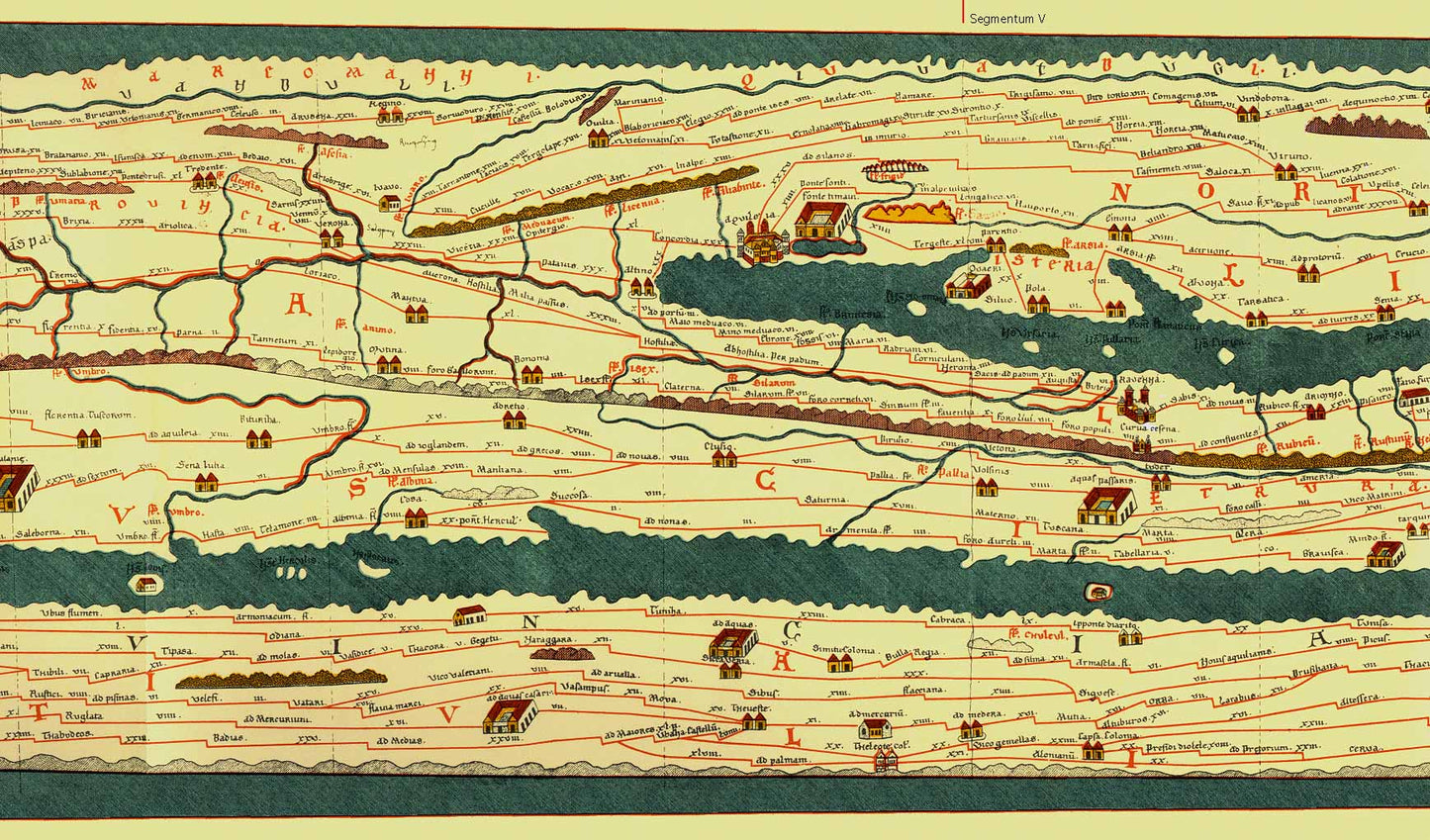 Collezione 14 mappe della Tavola Peutingeriana