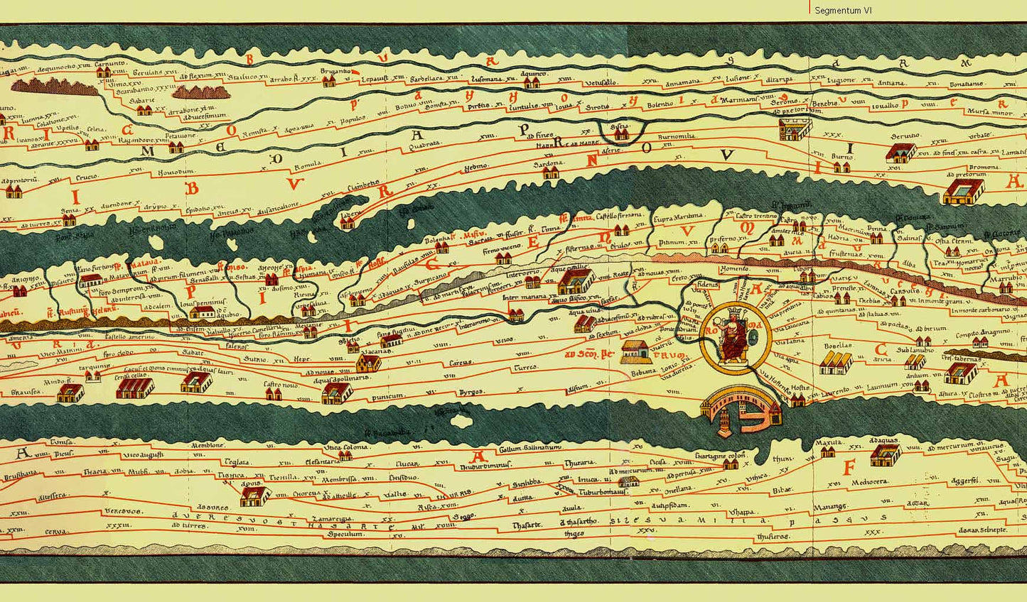 Collezione 14 mappe della Tavola Peutingeriana