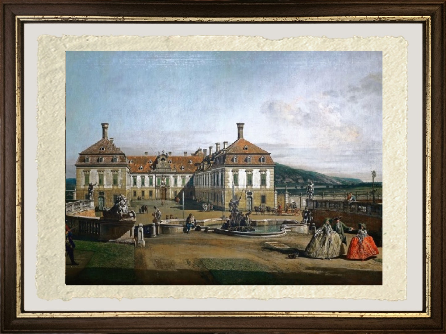 Tedesco: Il palazzo imperiale di piacere Schlosshof, lato della corte d'onore - Bernardo Bellotto
