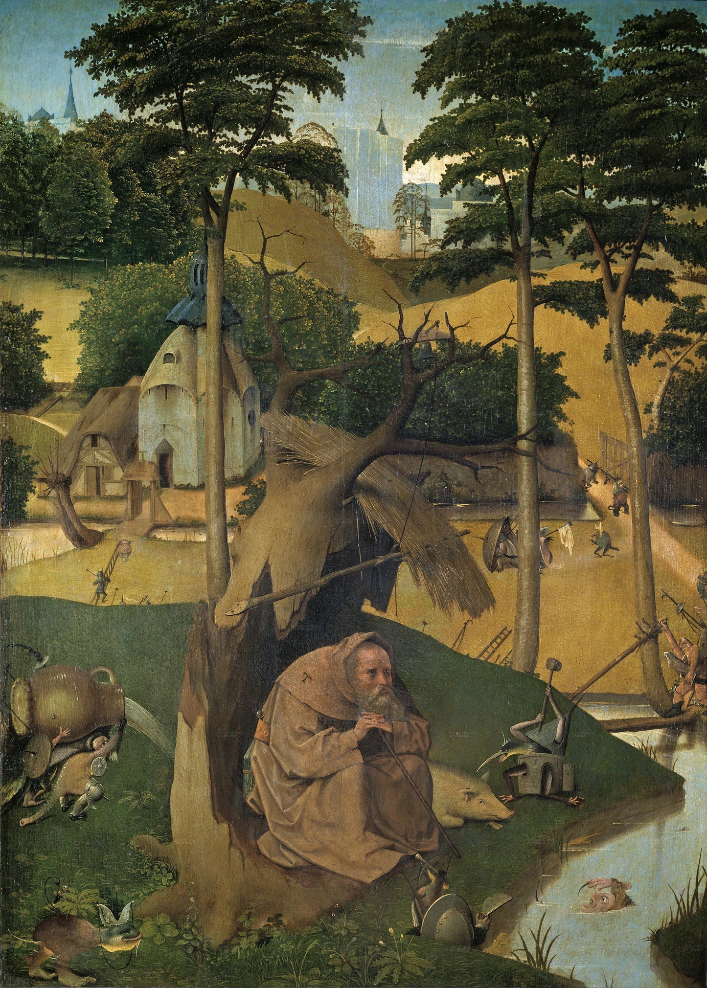 Tentazioni di sant'Antonio di Hieronymus Bosch su pregiata carta Amalfi