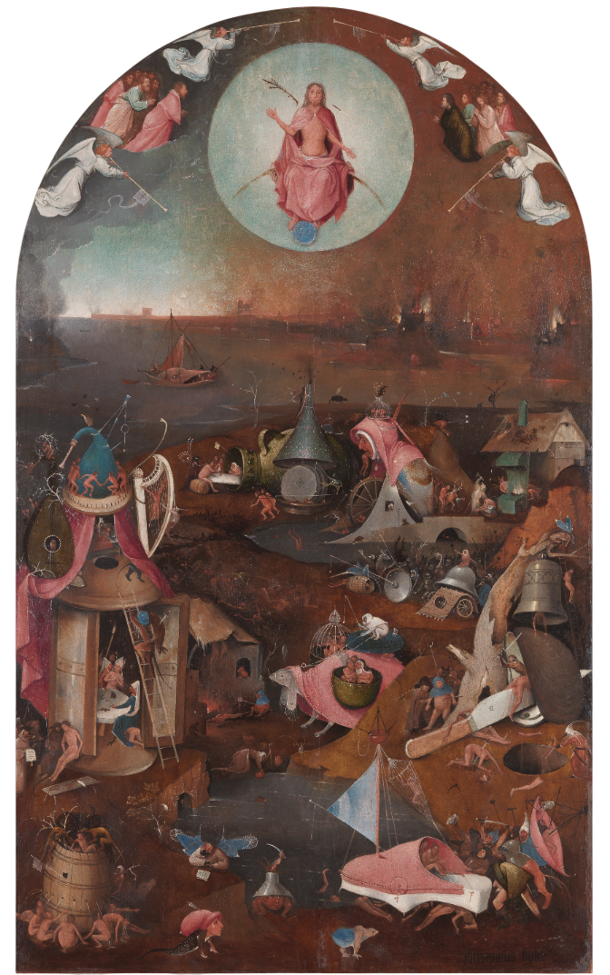 Trittico del Giudizio di Bruges di Hieronymus Bosch su pregiata carta Amalfi