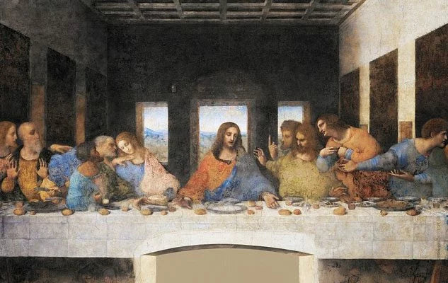 Ultima cena di Leonardo da Vinci su pregiata carta Amalfi