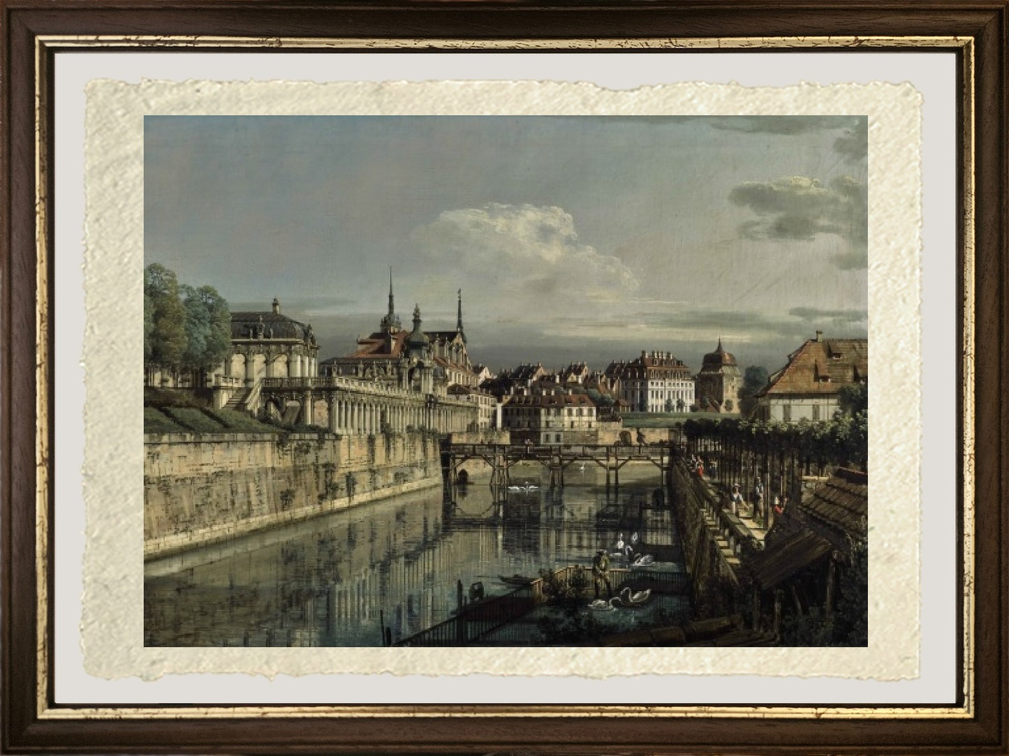 A view of the Zwinger moat - Bernardo Bellotto