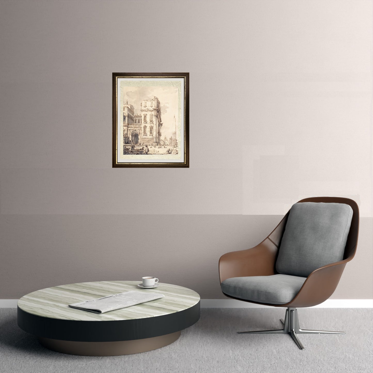 A Capriccio of a Venetian palace - Giovanni Antonio Canal, known as Canaletto