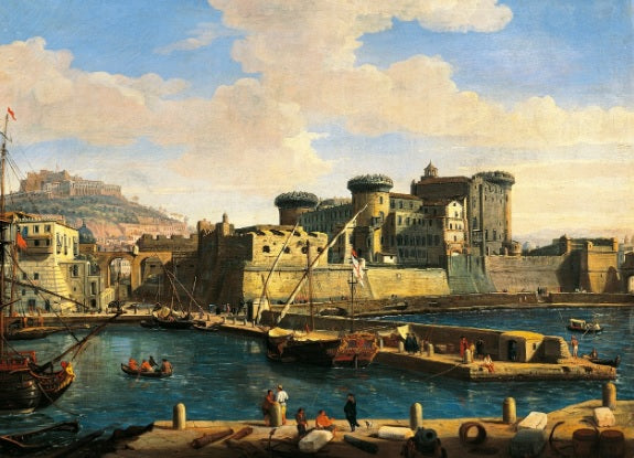 View of the Darsena in Naples - Gaspare Vanvitelli - Gaspar van Wittel