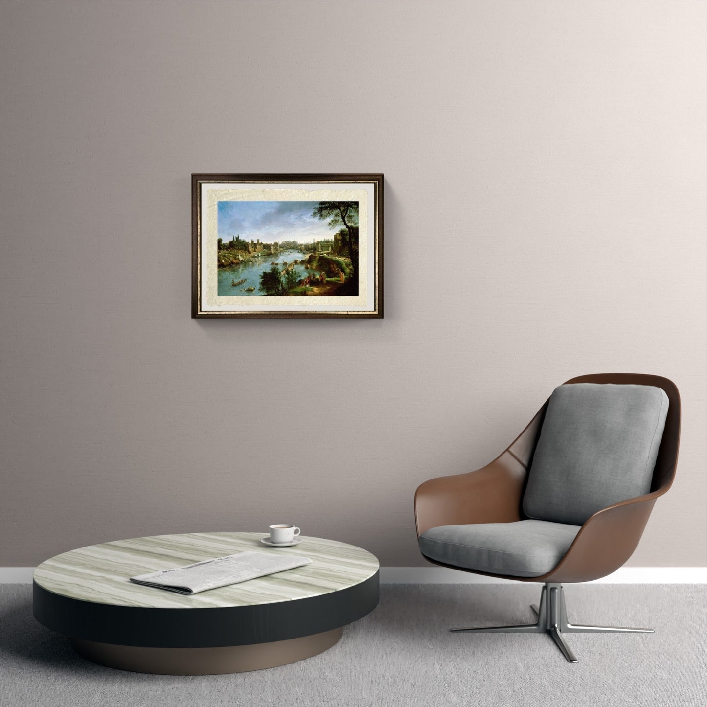 View of the Tiber River in Rome - Gaspare Vanvitelli - Gaspar van Wittel