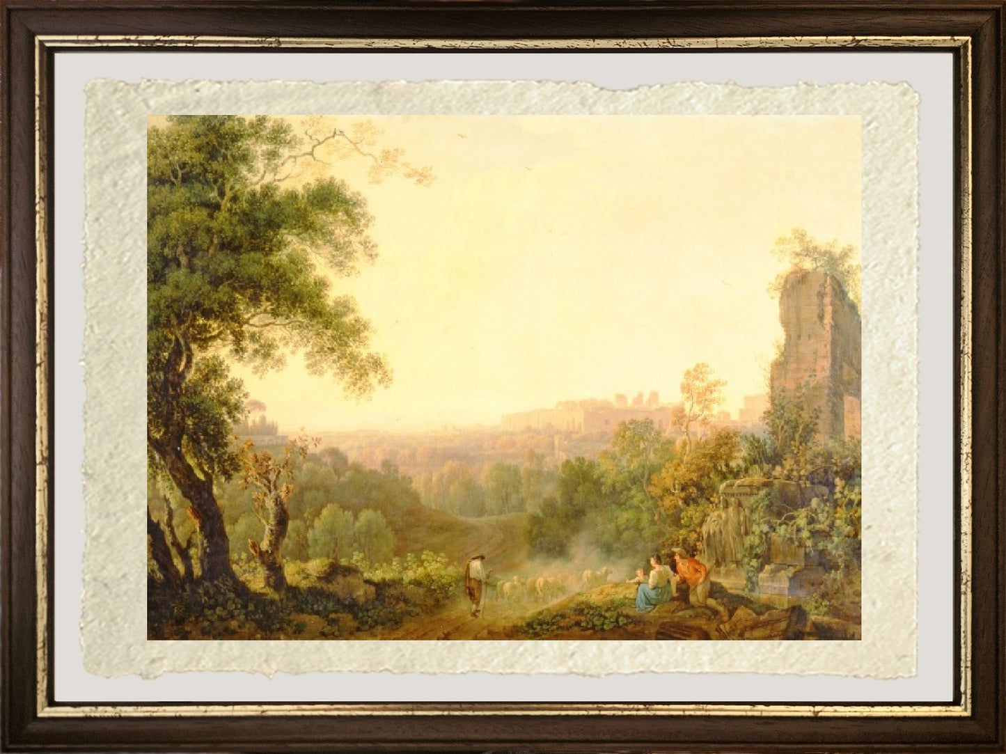 Veduta di Roma con contadini e rovine - Jakob-Philipp Hackert