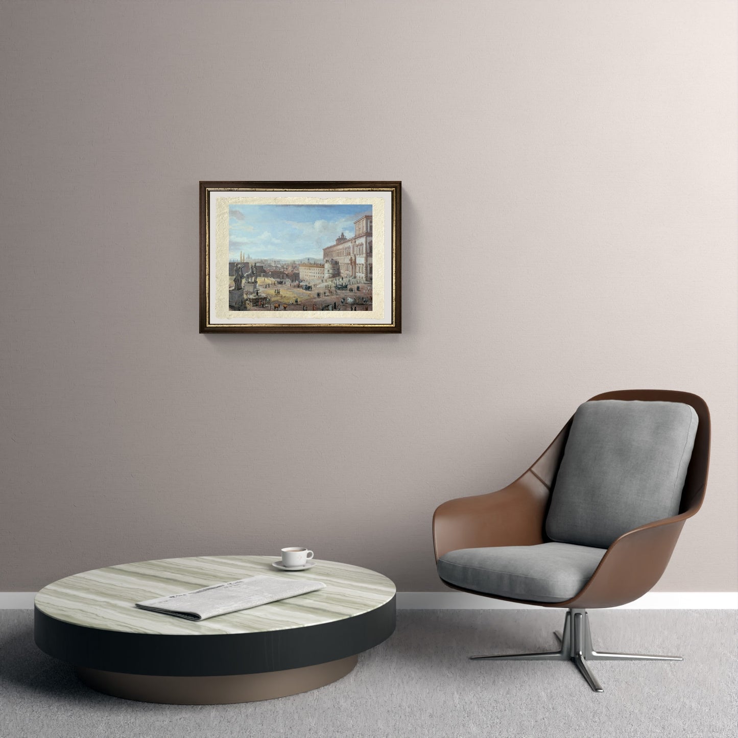 View of Rome with the Quirinale Palace and the square in the foreground - Gaspare Vanvitelli - Gaspar van Wittel