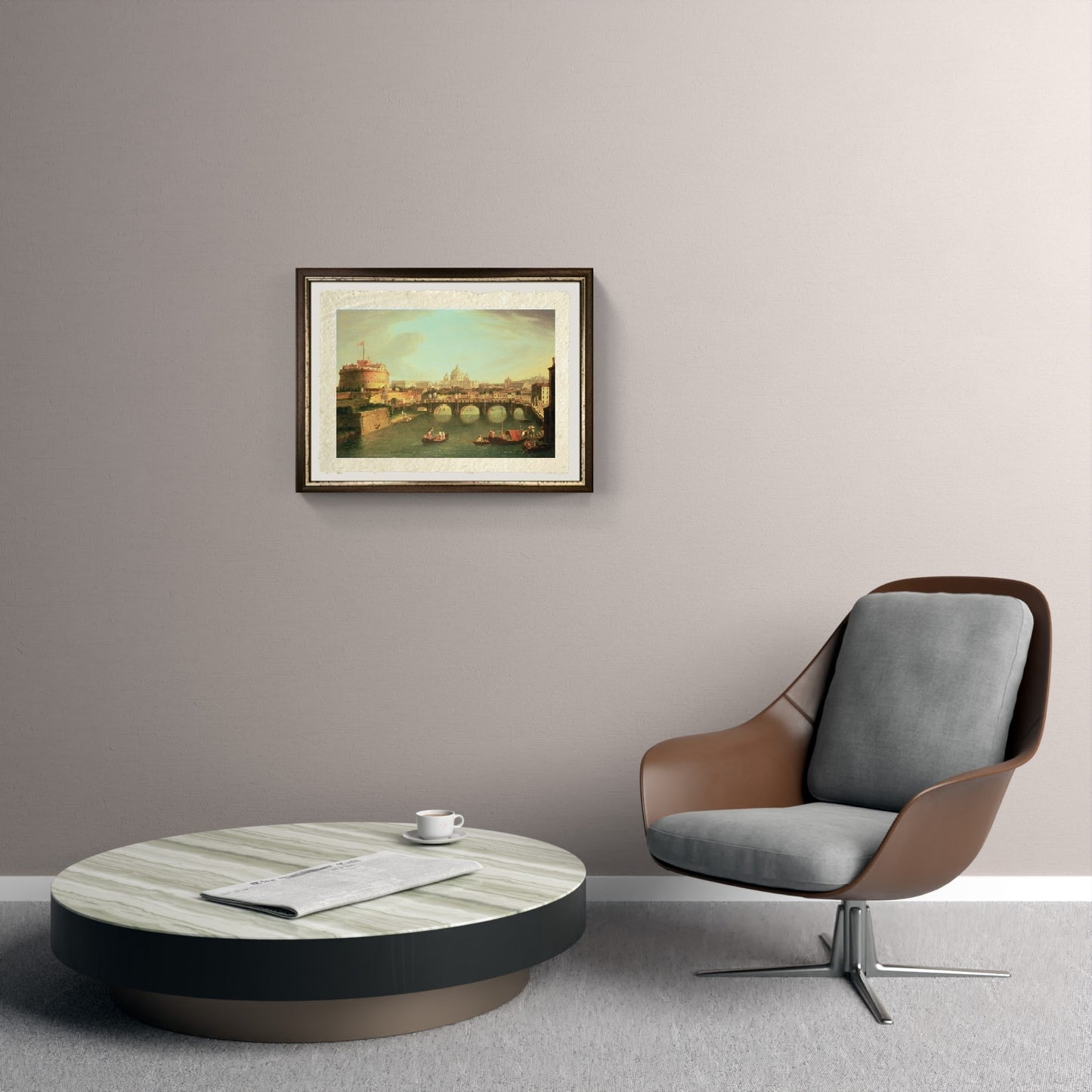 View of Rome with the bridge and Castel Sant'Angelo on the Tiber - Gaspare Vanvitelli - Gaspar van Wittel