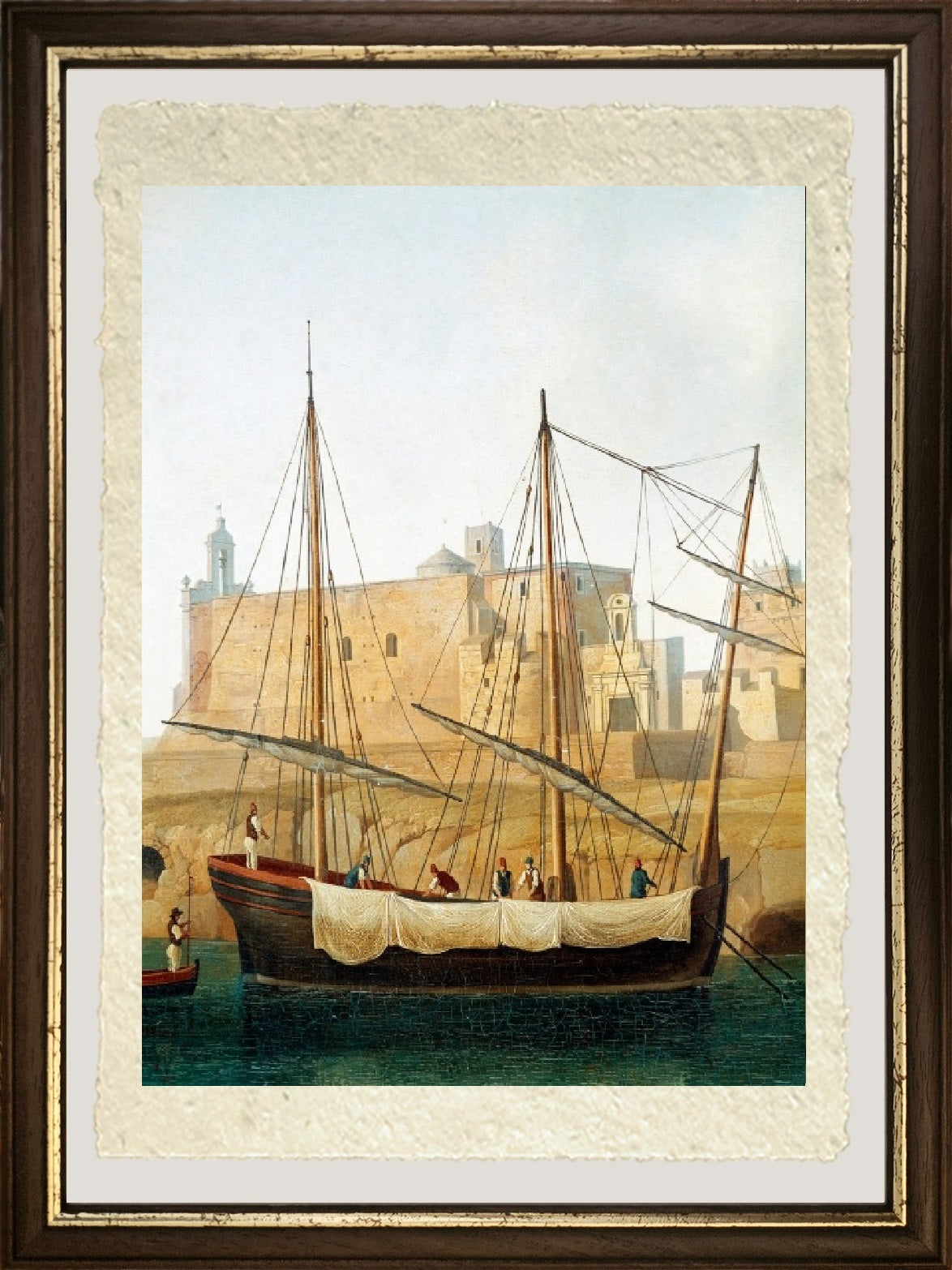 Veduta di una nave nel porto di Monopoli - Jakob-Philipp Hackert