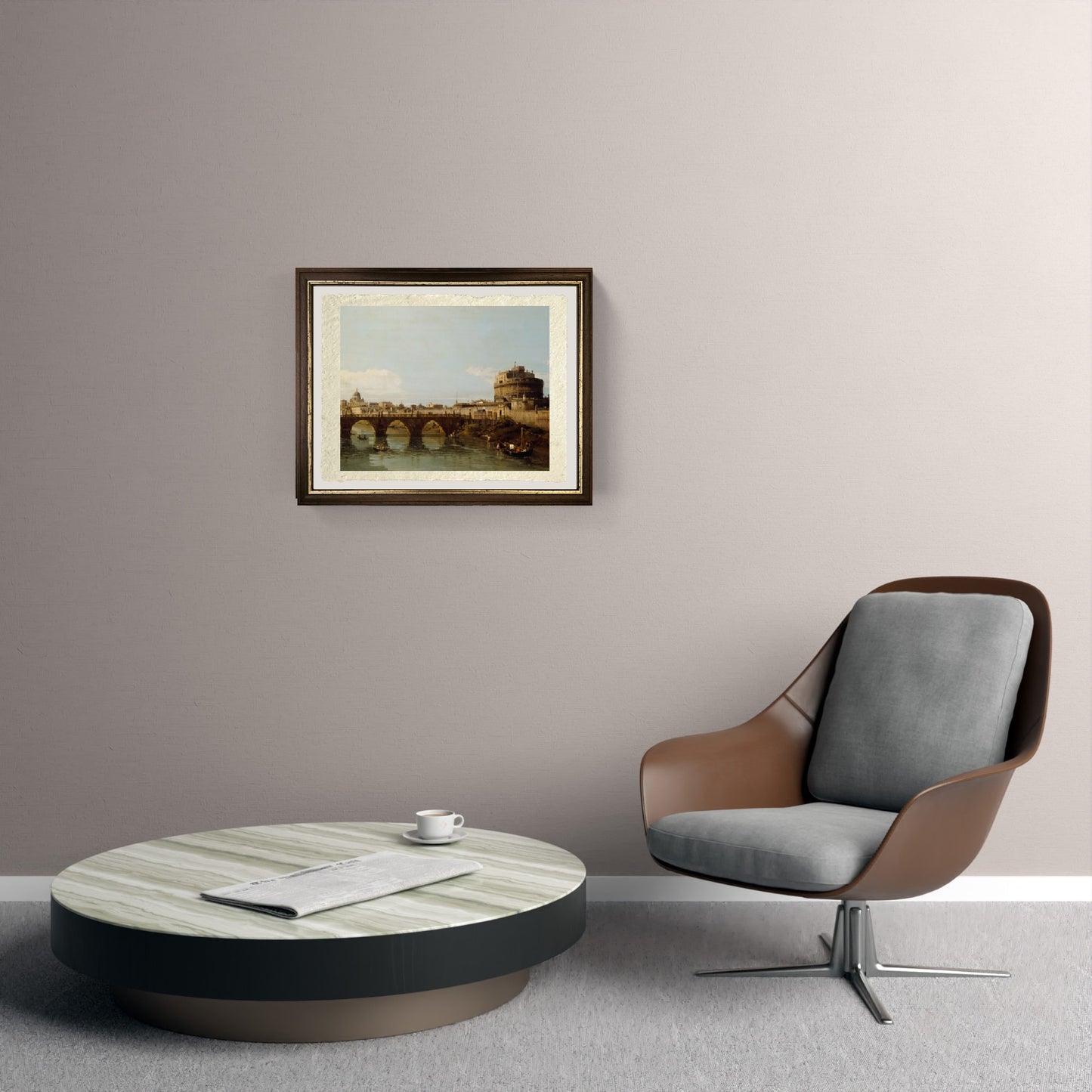 View of the Tiber in Rome with Castel Sant'Angelo - Bernardo Bellotto