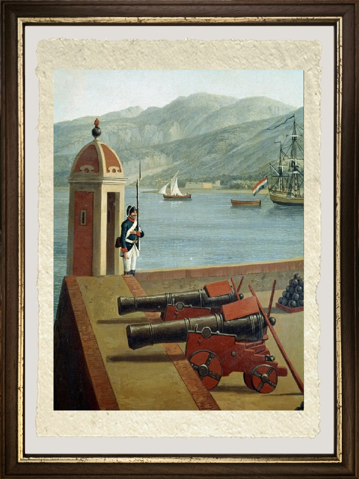Veduta delle fortificazioni militari del porto di Reggio Calabria (dettaglio) - Jakob-Philipp Hackert