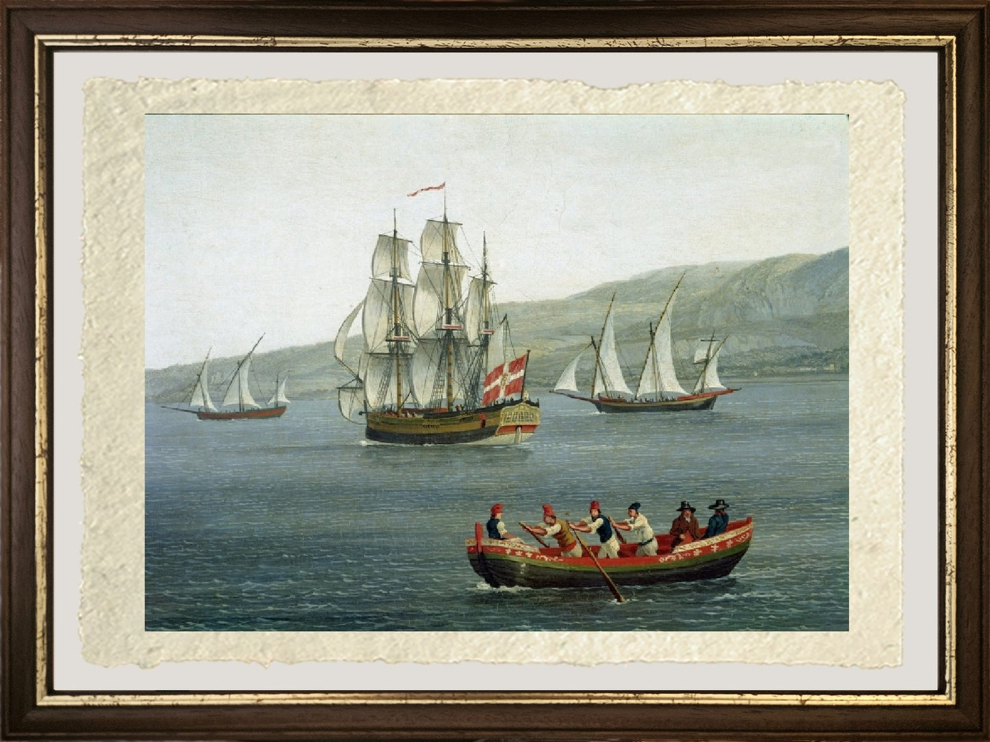 Veduta delle navi nello Stretto di Messina - Jakob-Philipp Hackert