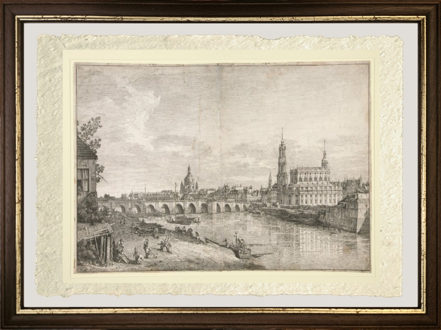 View of the Dresden Bridge over the Elbe - Bernardo Bellotto