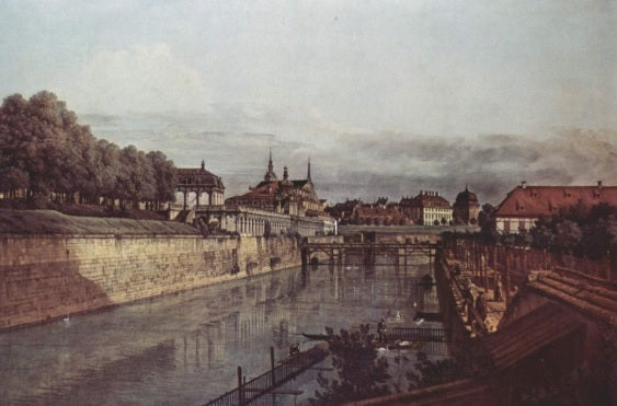 Veduta di Dresda, Il vecchio Fossato dello Zwinger - Bernardo Bellotto