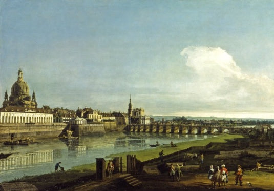 View of Dresden with the Frauenkirche on the left - Bernardo Bellotto
