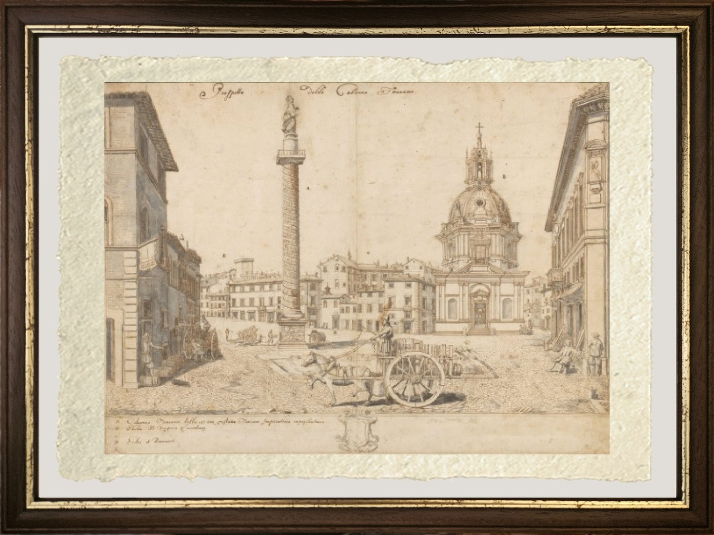 Veduta di Roma con la colonna di Traiano e la S. Maria di Loreto - Lievin Cruyl