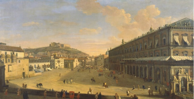 Veduta di una strada a Napoli - Gaspare Vanvitelli - Gaspar van Wittel