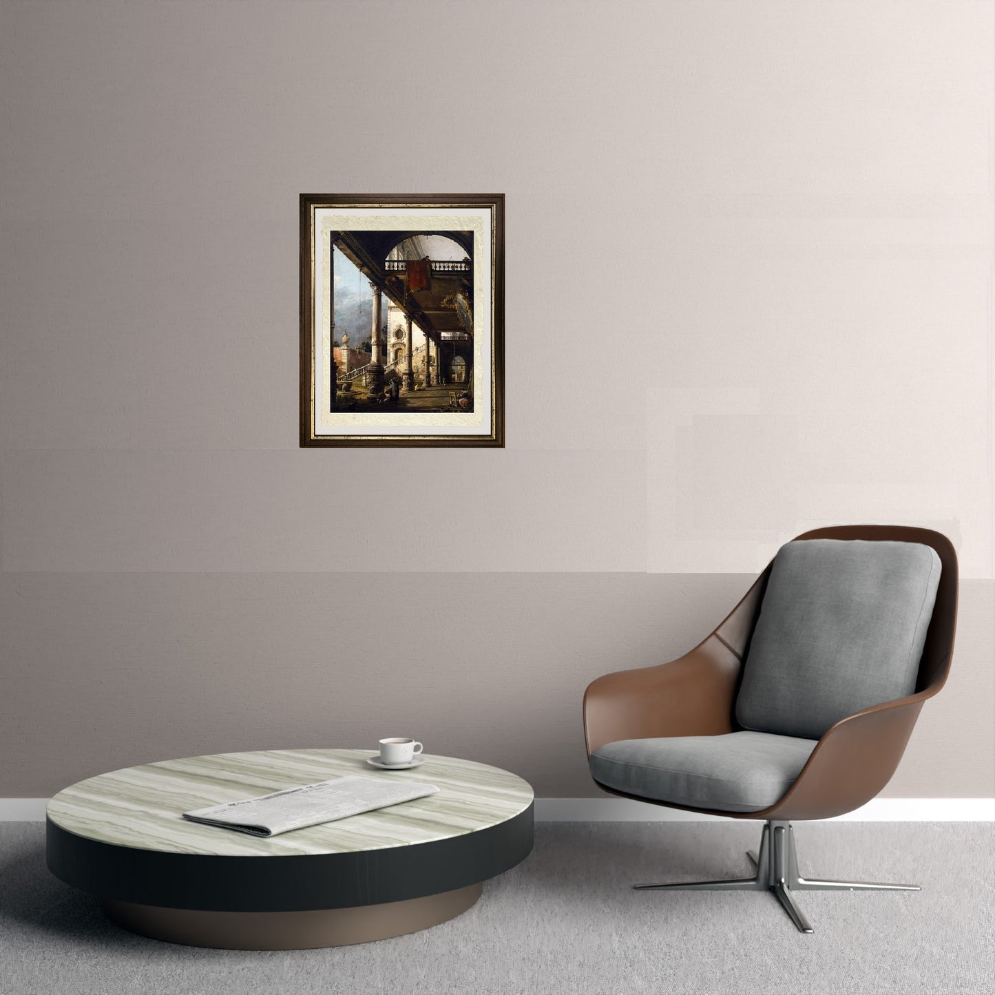 Perspective view with portico - Giovanni Antonio Canal known as Canaletto