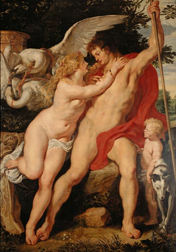 Venere ed Adone - Peter Paul Rubens su pregiata carta Amalfi