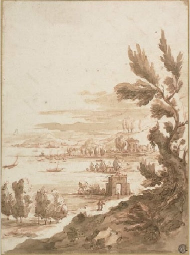 Vista dalla collina con vista sul porto - Jan Frans van Bloemen