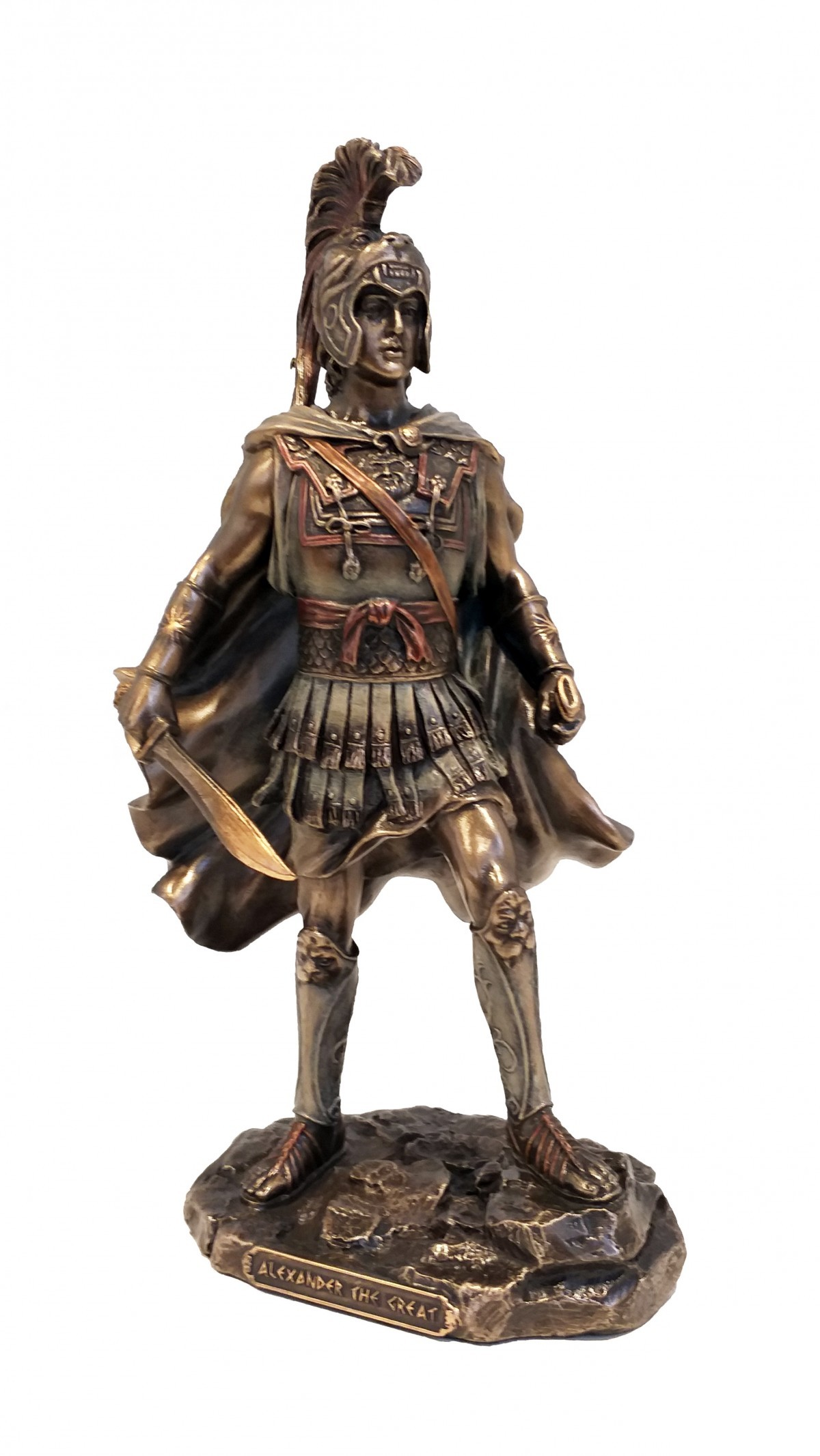 Alessandro magno in piedi - Statua in Resina Bronzata