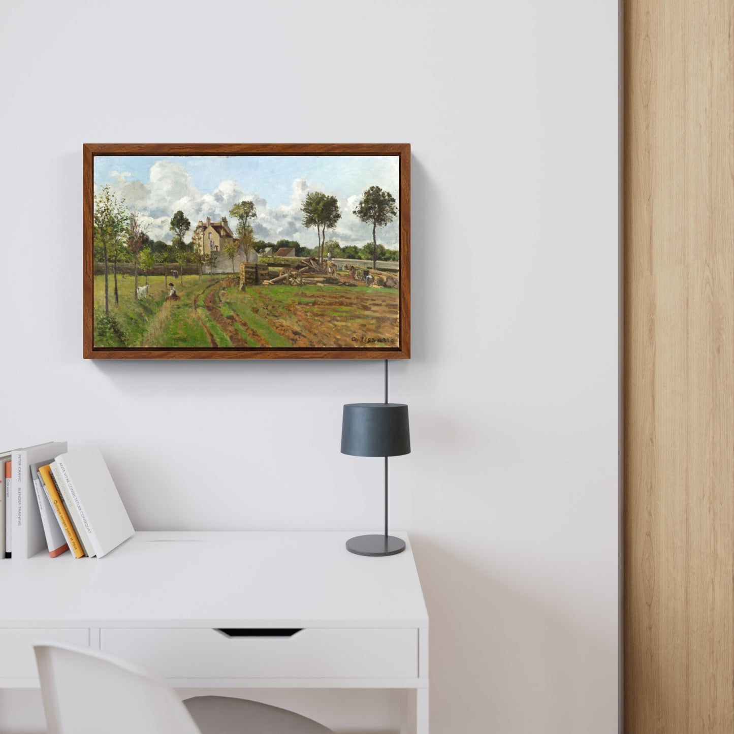 Allée de la Tour-du-Jongleur et maison de M. Musy, Louveciennes di Camille Pissarro