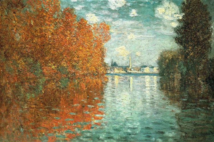 Autumn effect at Argenteil, painting by Claude Monet