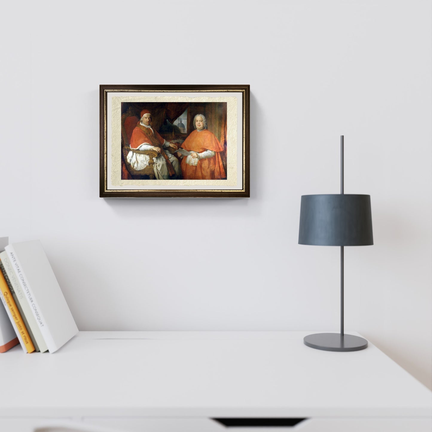 Benedetto XIV e il Cardinale Gonzaga di Pannini sulla tua scrivania