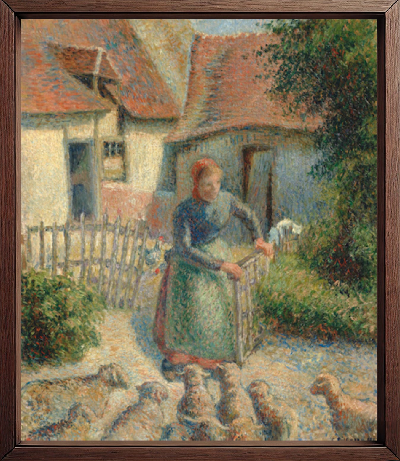 Shepherdess Bringing in Sheep, 1886 by Camille Pissarro