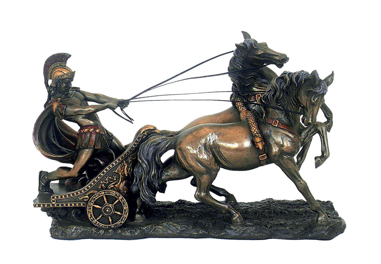 Roman chariot. Bronze resin statue