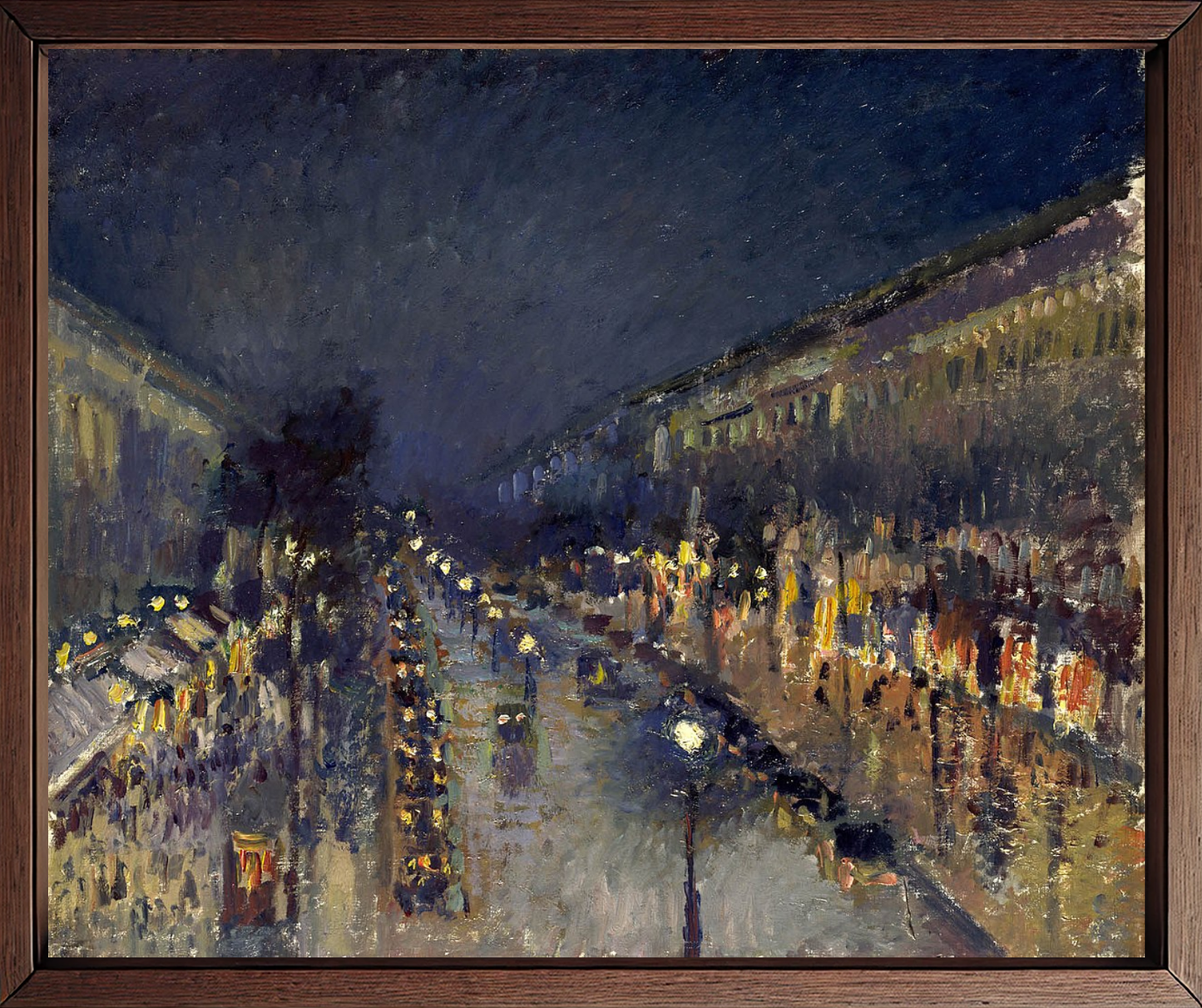 Boulevard Montmartre, di notte di Camille Pissarro