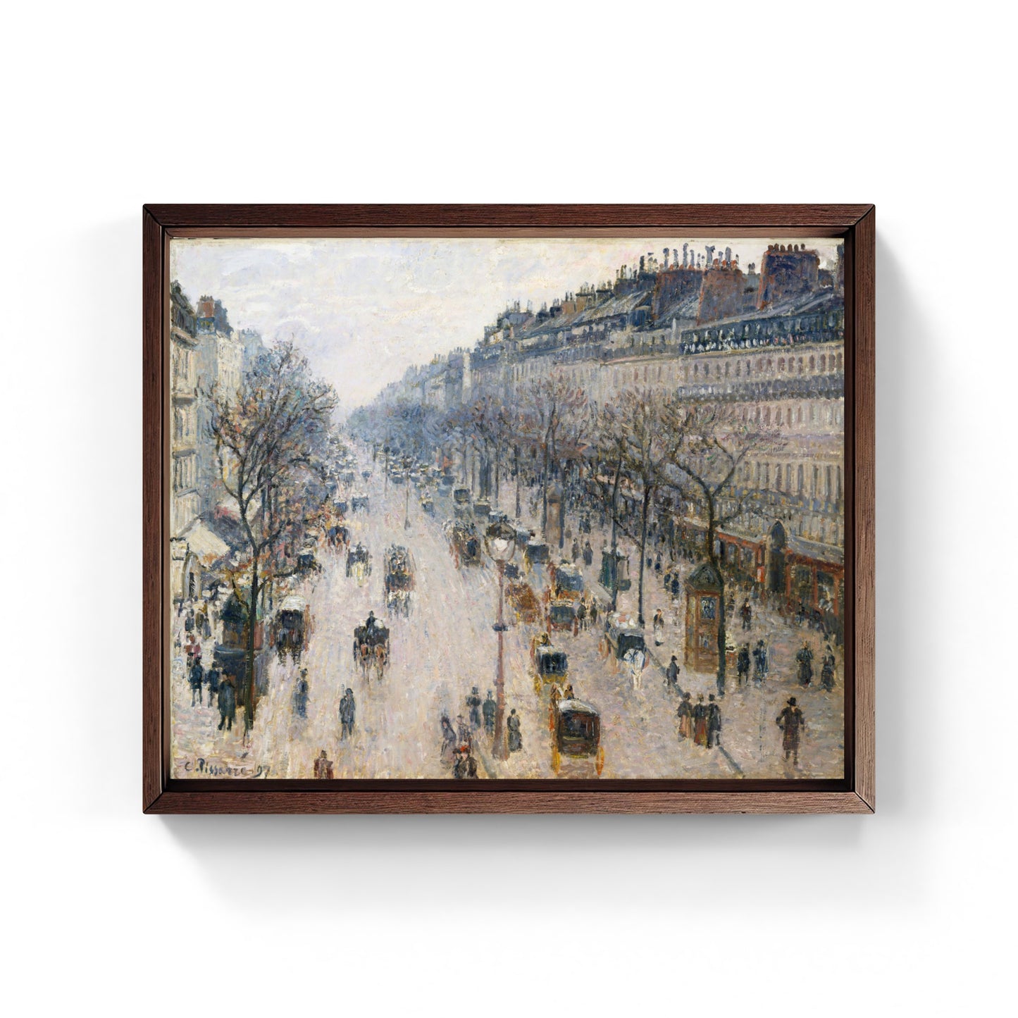 The Boulevard Montmartre on a Winter Morning by Camille Pissarro