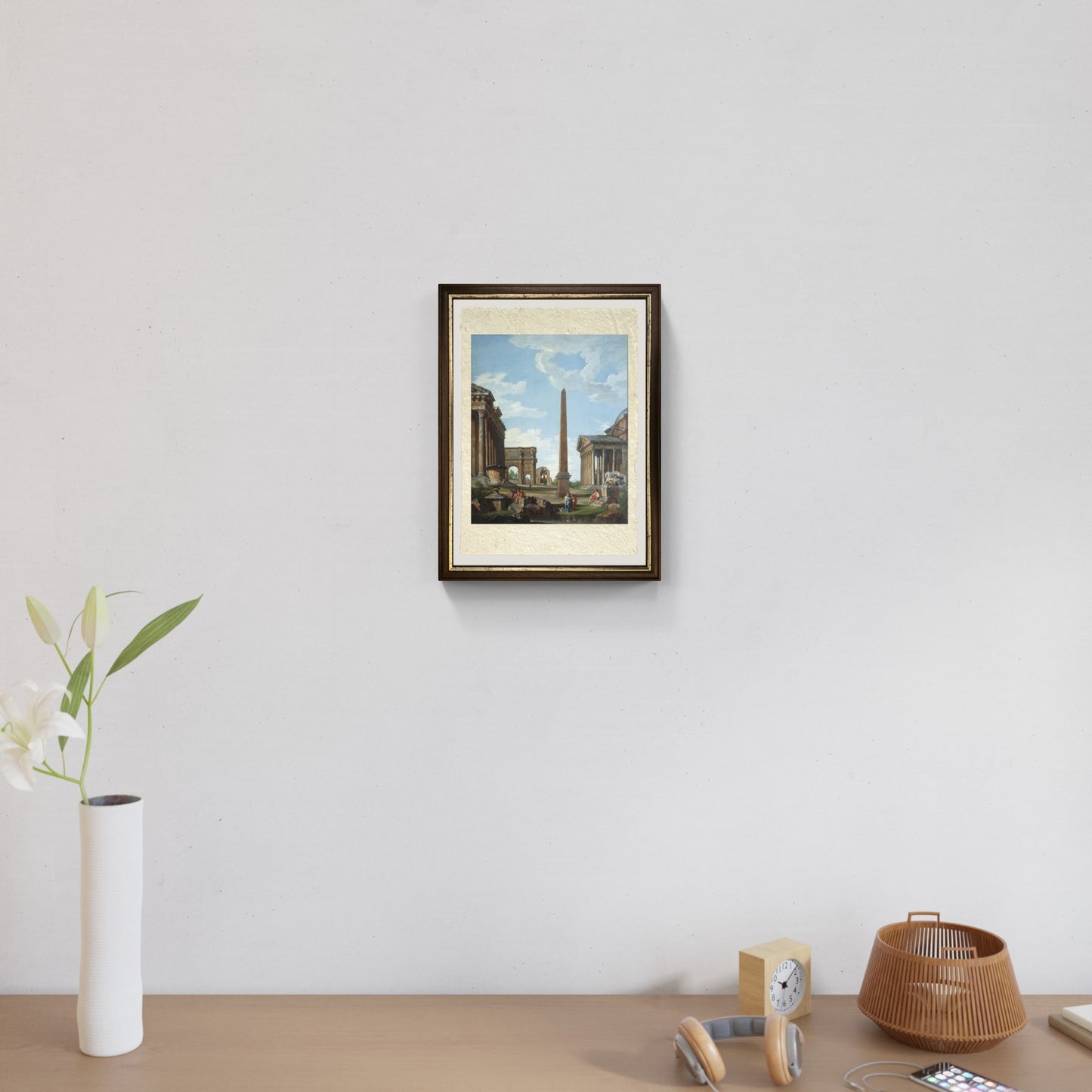 Un capriccio con rovine romane e una scena della vita di Belisario di Pannini in ingresso