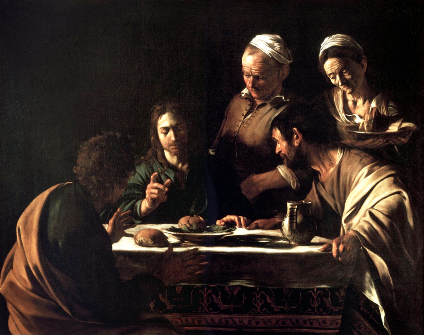 Cena in Emmaus di Caravaggio su pregiata carta Amalfi