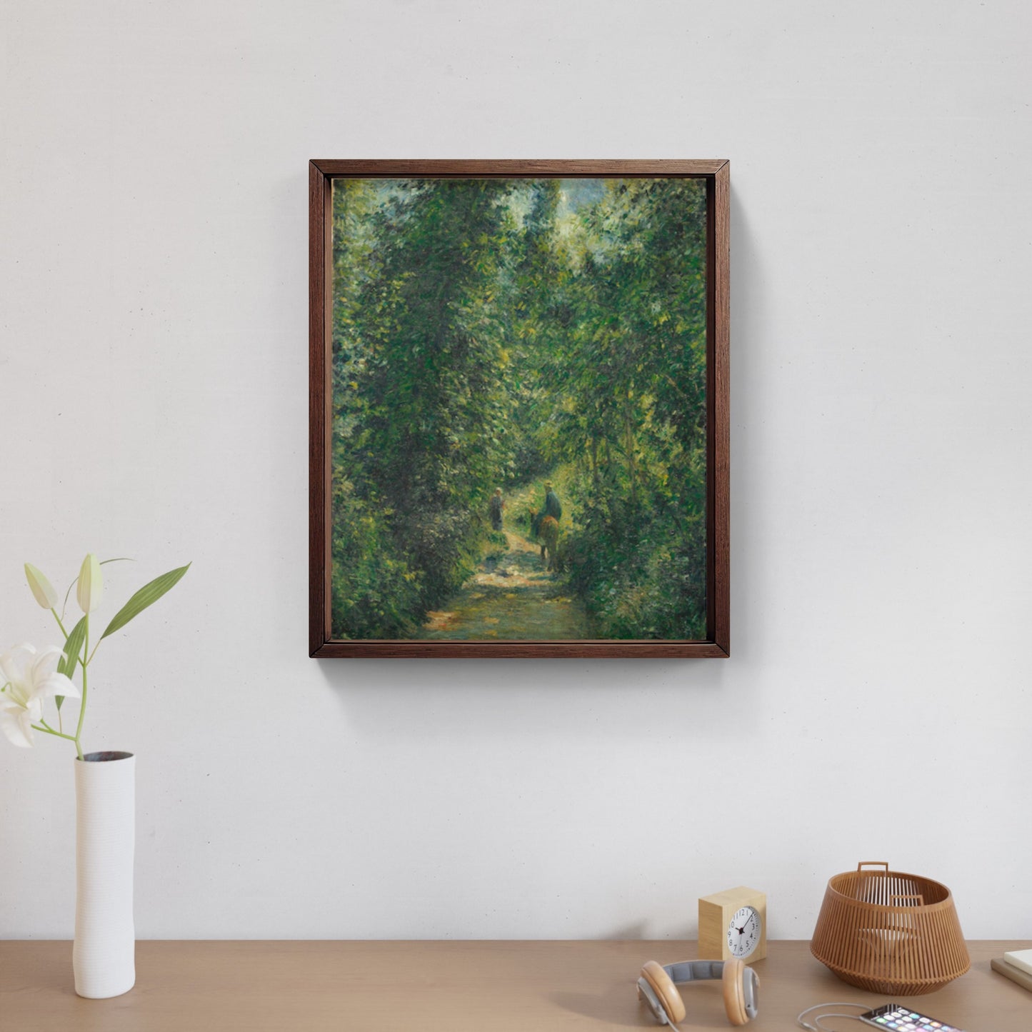 Chemin sous bois, en été di Camille Pissarro