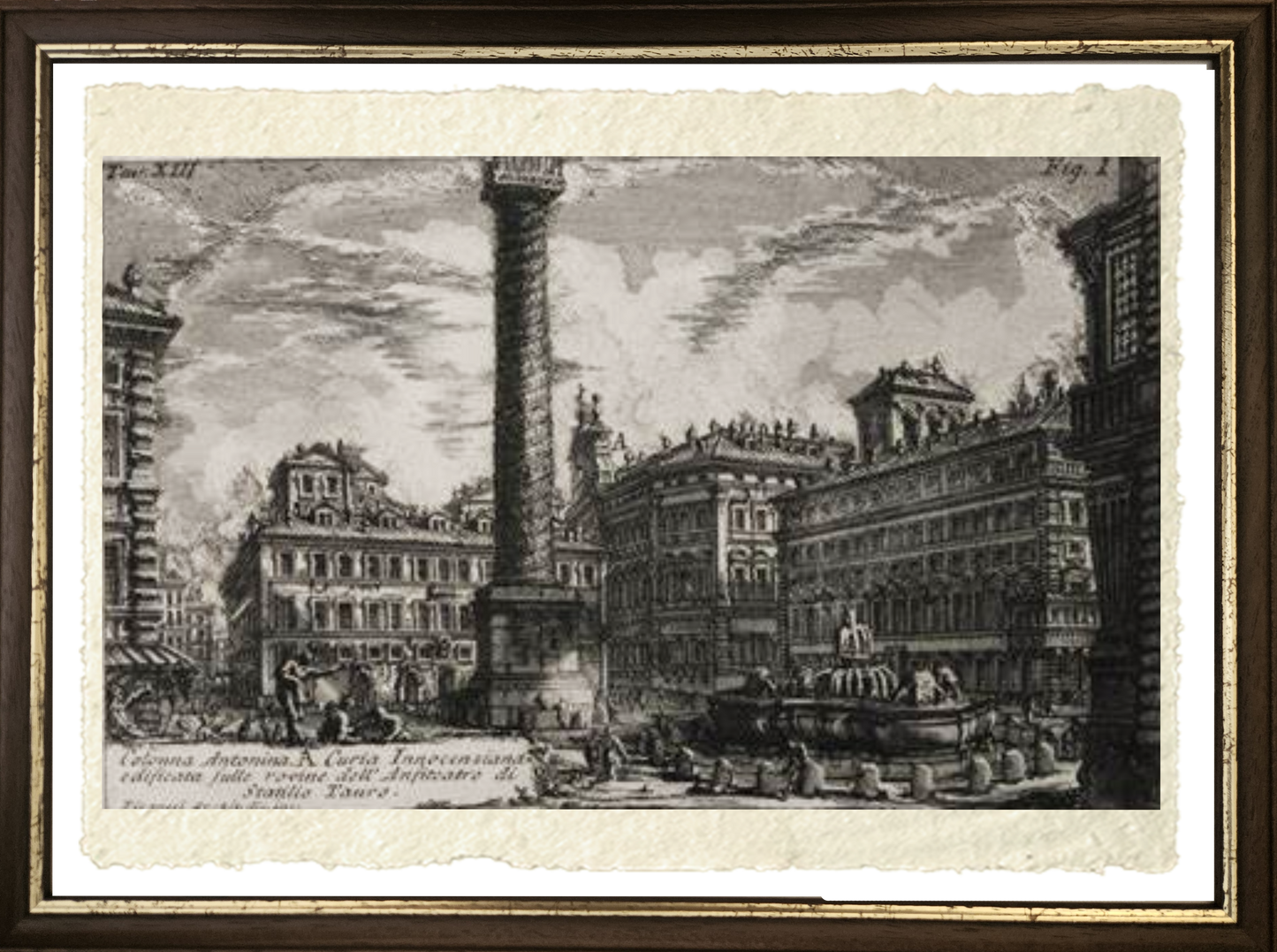 Colonna Antonina e Curia Innocenziana, riproduzione di Giovanni Battista Piranesi