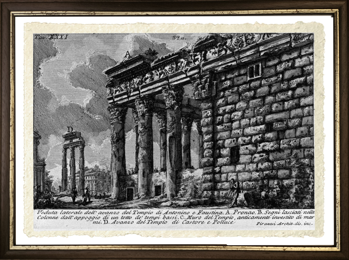 Tempio di Antonino e Faustina, riproduzione di Giovanni Battista Piranesi